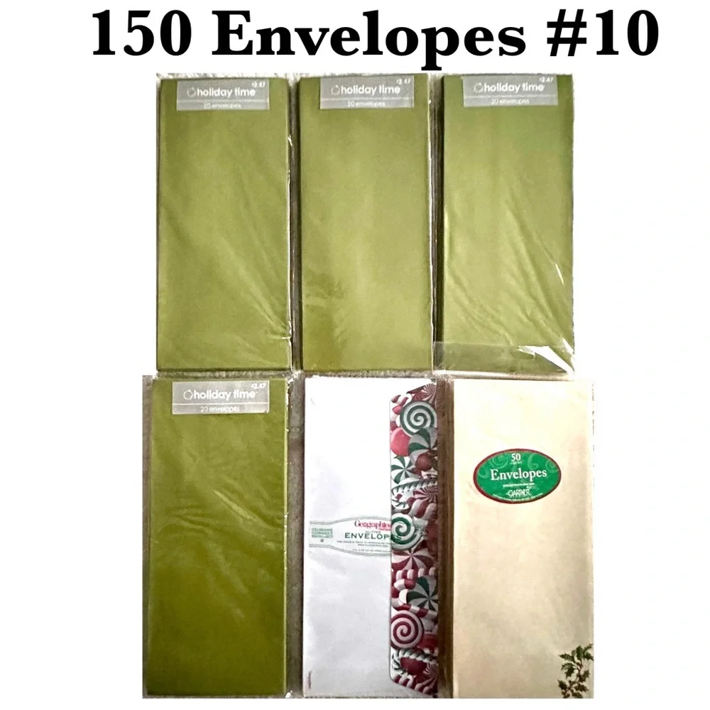 150 Long #10 Holiday Envelopes Packs Bundle Lot Office Greeting Stationary - Picture 1 of 14